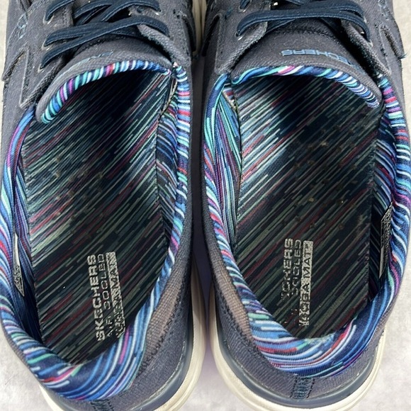 Skechers‎ Yoga Mat Flex Comfort Slip On Shoes Womens Size 10 Navy Blue - Picture 3 of 10